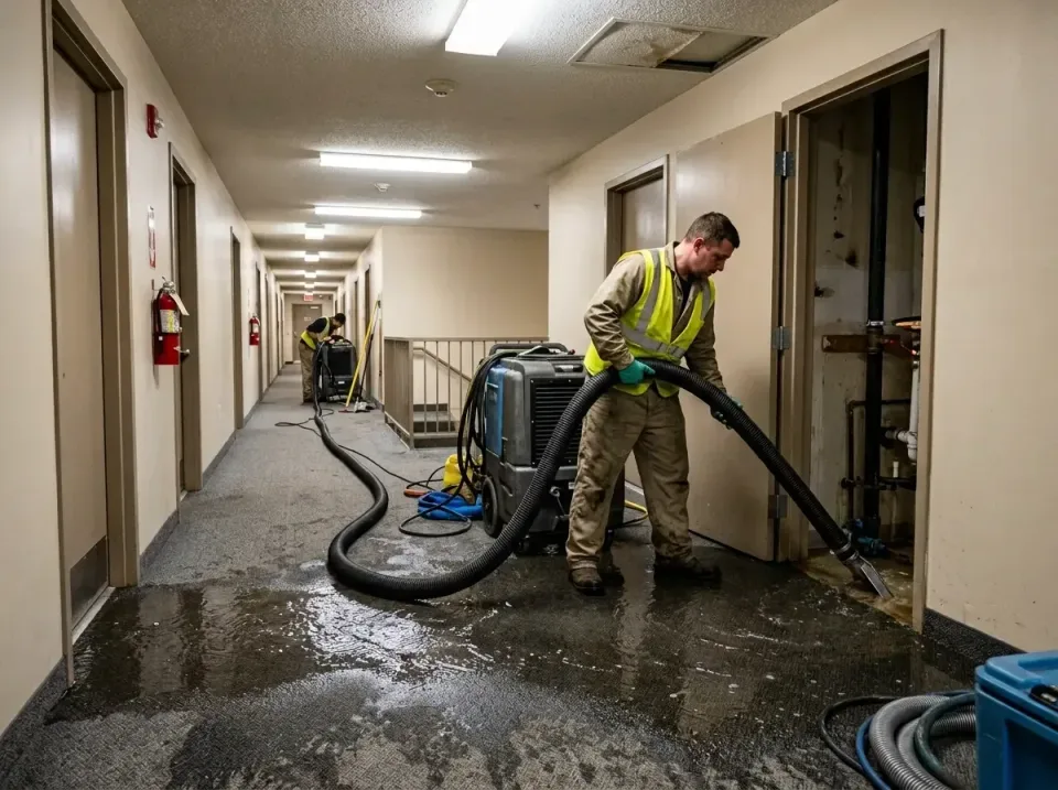 multi-unit-apartment-hallway-f-005 — frequently asked questions, Emergency Burst Pipe Water Extraction & Removal in Bushnell…